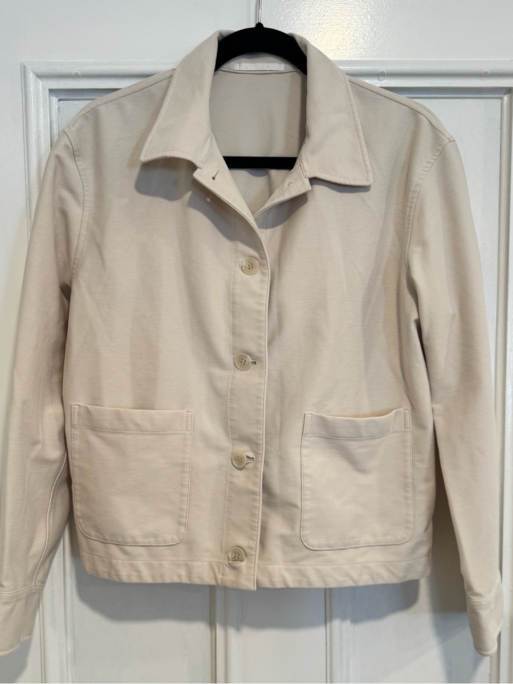UNIQLO Women's Cream Button-Front Cotton Jacket Blazer Size Small